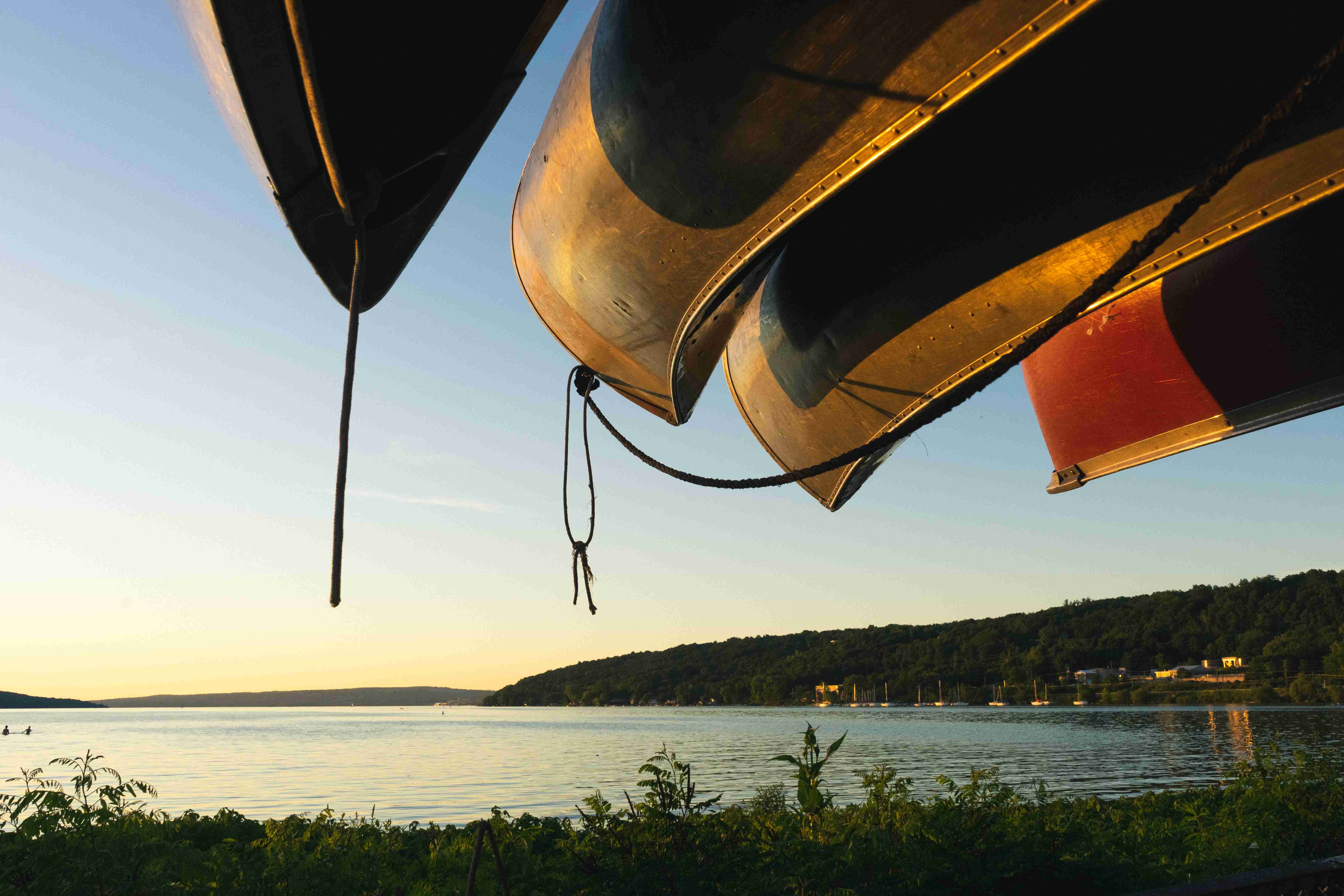 Canoes on Cayuga Lake. — Ithaca, NY.